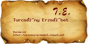 Turcsány Erzsébet névjegykártya